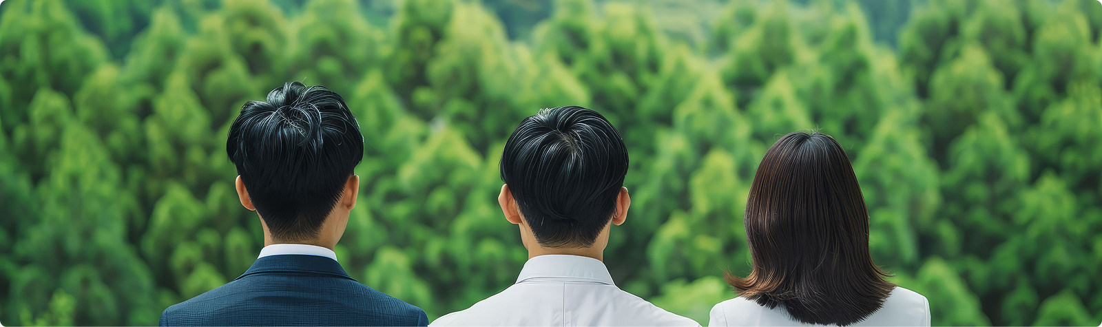 기술자문 현장을 상징하는 인물 3인 뒷모습